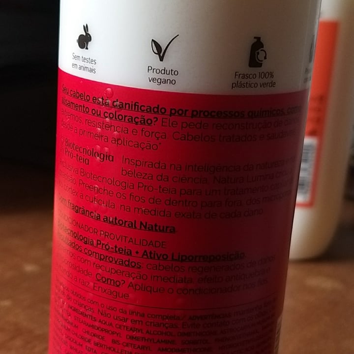 review photo of Natura Lumina condicionador provitalidade shared by @lizmancuso on 30 Jul 2022 - review