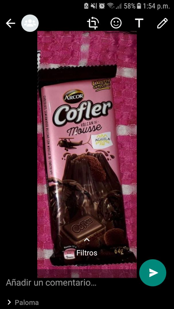 review photo of Arcor Cofler Volcán de Mousse shared by @paloma417 on 30 Mar 2020 - review