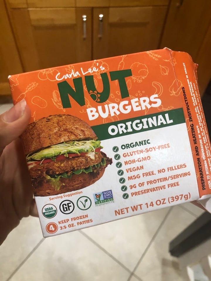 photo of Carla Lee’s NutBurgers® Carla lee nut burger shared by @ginagentile617 on  16 Feb 2020 - review