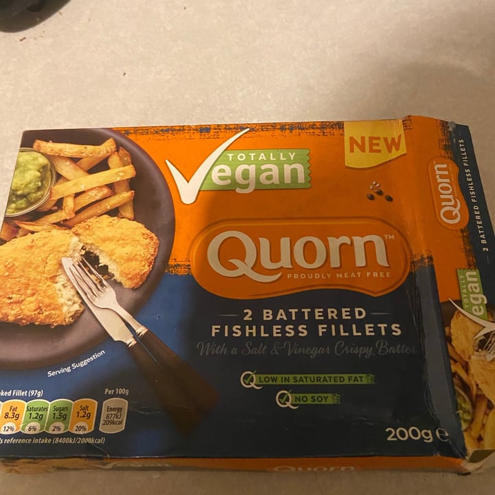 photo of Quorn 2 Battered Fish Free Fillets shared by @thebrummievegan on  26 Feb 2021 - review