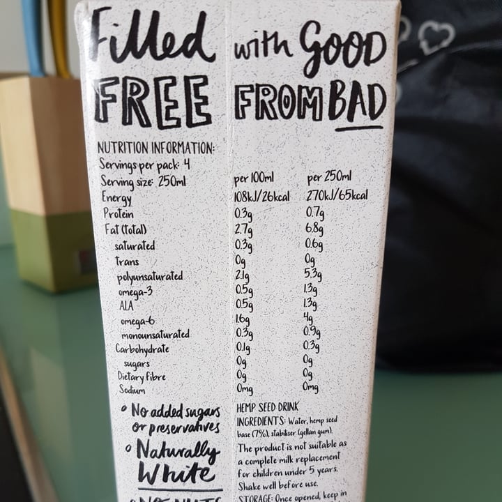 photo of Good Hemp Creamy Seed Milk shared by @vegkate11 on  06 Oct 2020 - review