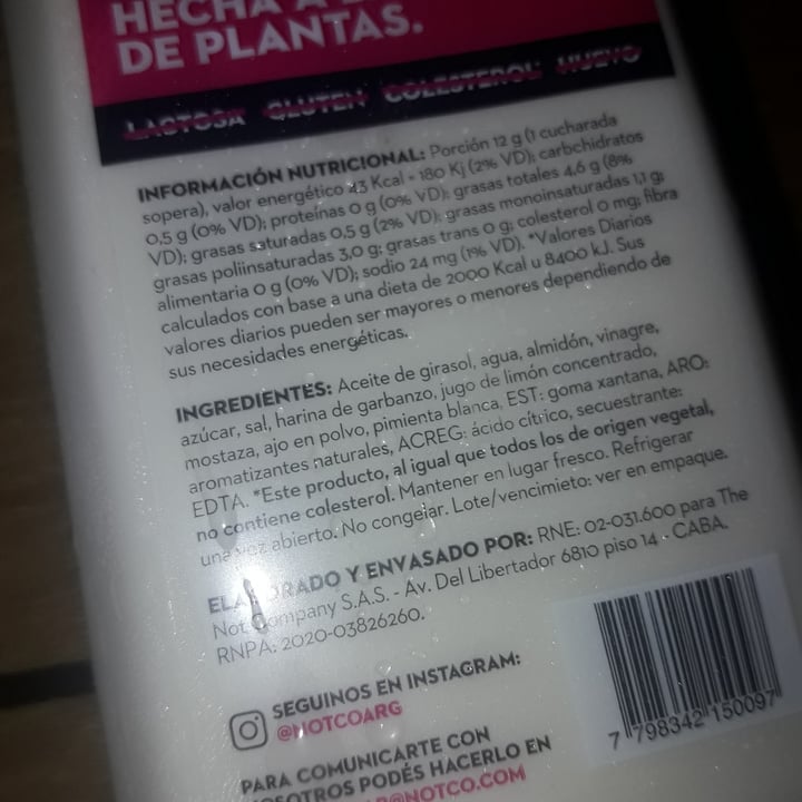 review photo of NotCo Not Mayo Original - Doypack shared by @bianmontenegro on 16 Jan 2021 - review