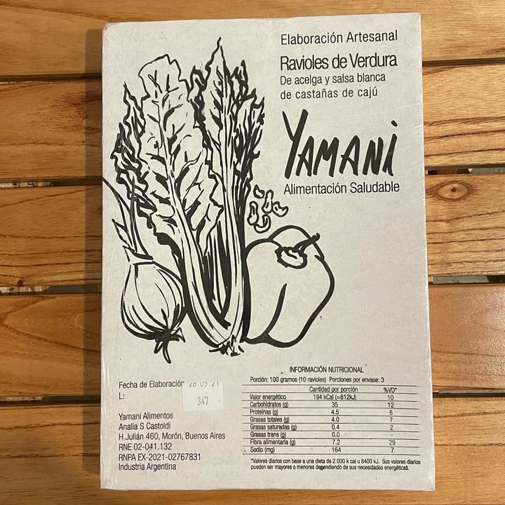photo of Yamani Alimentos Ravioles de Verdura de Acelga y Salsa Blanca de Leche de Cajú shared by @lulifante on  24 Jul 2021 - review