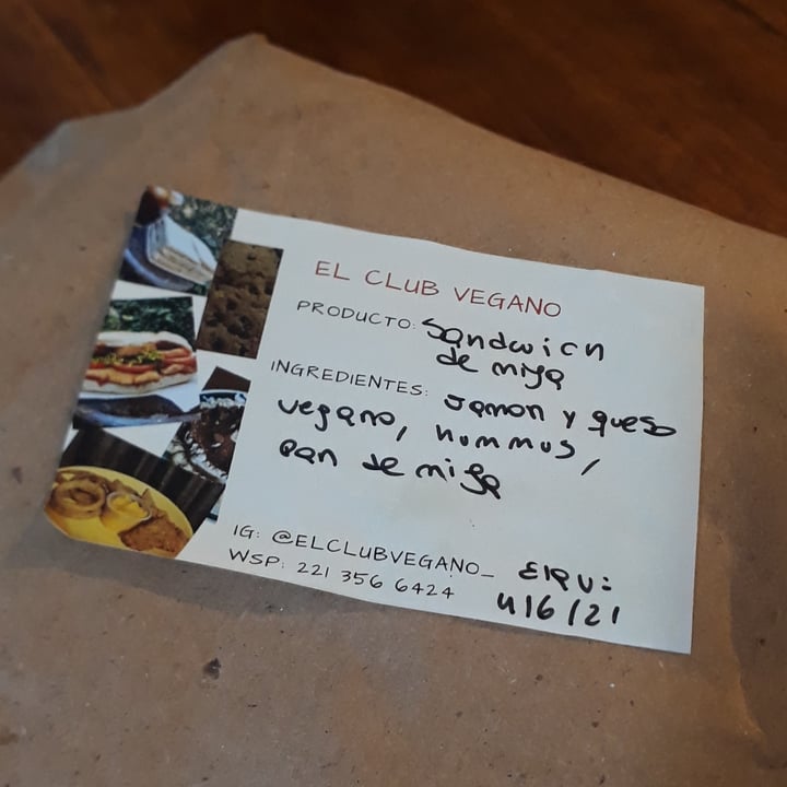 photo of El club vegano Sándwich De Miga shared by @reberimini on  06 Jun 2021 - review