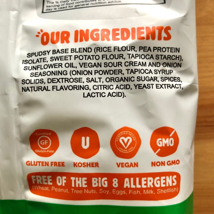 photo of Spudsy Foods Vegan Sour Cream And Onion shared by @aqualing on  02 Jul 2021 - review