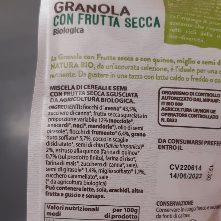 review photo of Verso Natura Conad Bio Granola con frutta secca shared by @carlotta86 on 05 Sep 2022 - review