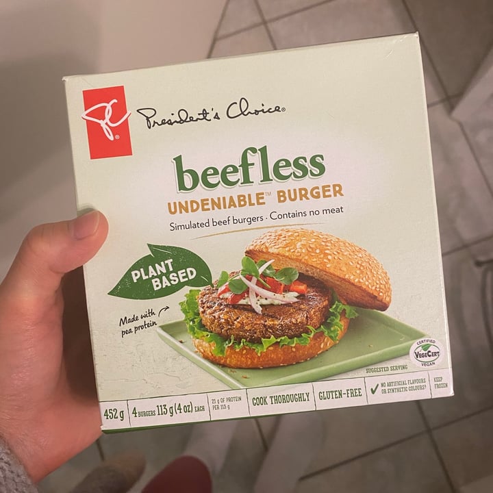 photo of President's Choice Beefless Undeniable Burger shared by @kturcotte on  22 Feb 2021 - review