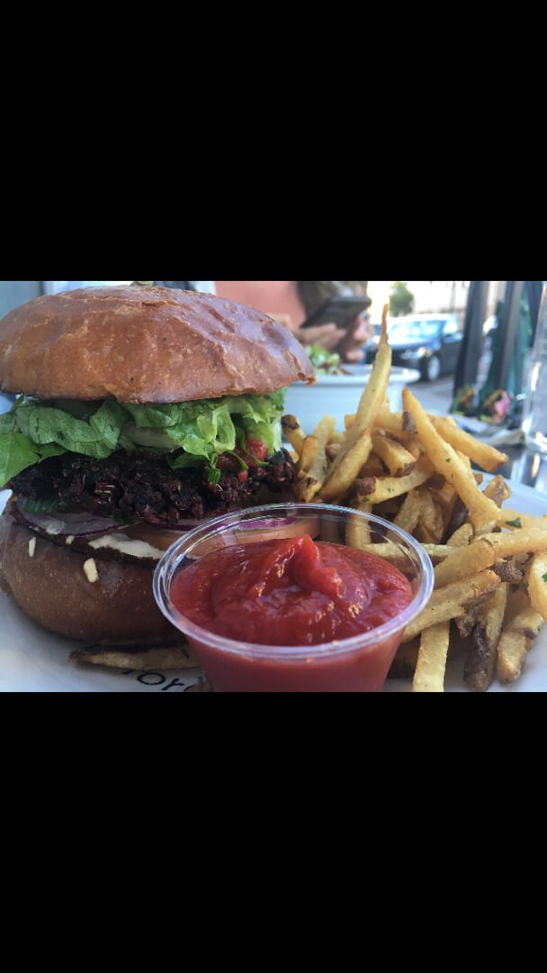 photo of Cafe Gratitude San Diego Burger shared by @plantbasedlisa on  04 Dec 2019 - review