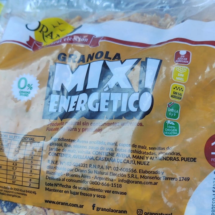 photo of Orann Granola Mix Energético shared by @ceciliainestome on  14 Jun 2022 - review