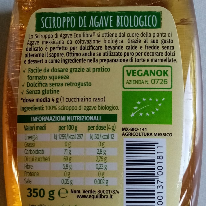 photo of Equilibra Sciroppo di Agave shared by @valeveg75 on  10 Jul 2022 - review