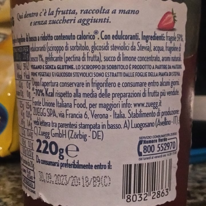 photo of Zuegg Confettura di Fragole e Fragoline di Bosco - Zero Zuccheri Aggiunti shared by @sonsongb on  23 Oct 2022 - review