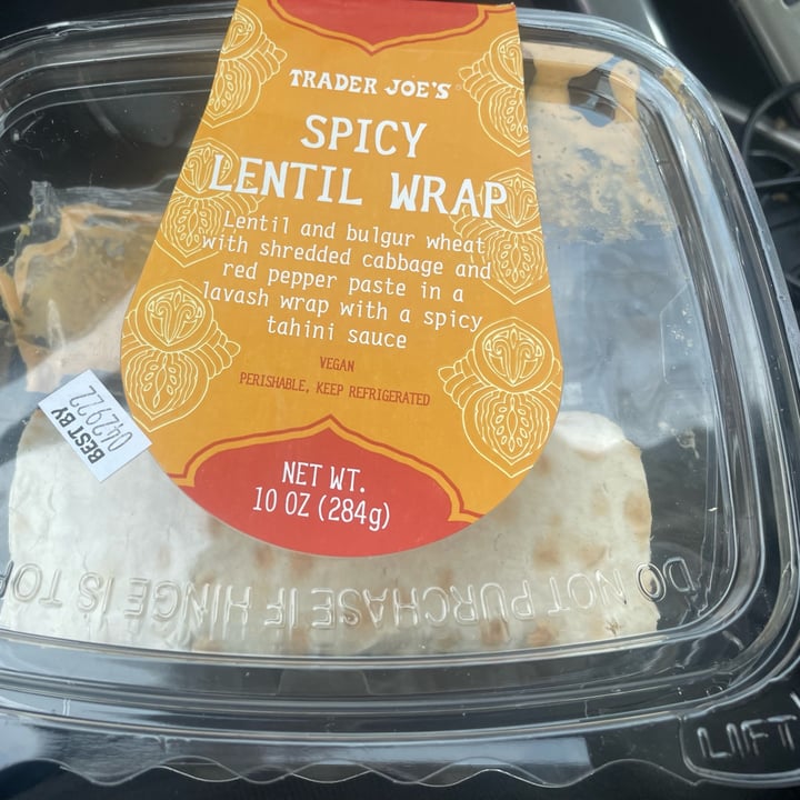 photo of Trader Joe's Spicy Lentil Wrap shared by @angelaaraujo on  25 Apr 2022 - review