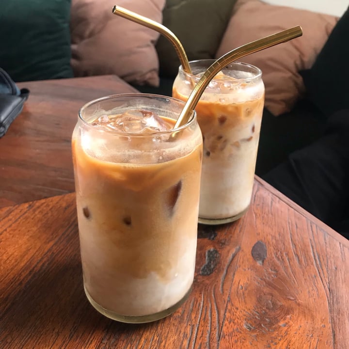 photo of Shelter Cafe Iced Soy Latte shared by @plantsfitness on  03 Jul 2020 - review