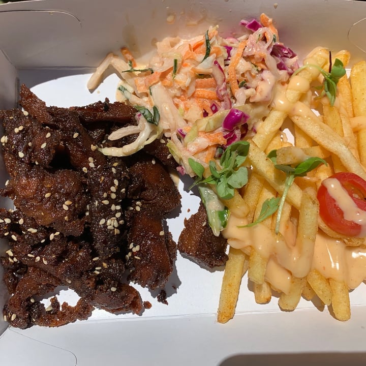 photo of The Vegan Chef Midrand Sticky Ribs With Chips shared by @kaylynparbs on  31 Mar 2021 - review