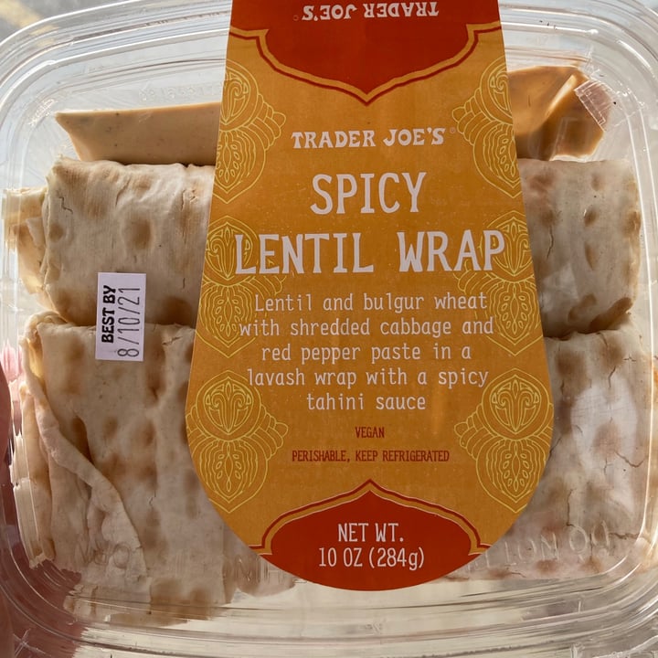 photo of Trader Joe's Spicy Lentil Wrap shared by @blackbetty on  07 Aug 2021 - review