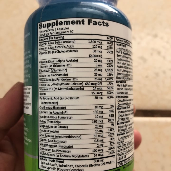 photo of Supplements Studio Whole Food Multivitamin Plus shared by @happy2bvegan on  05 Aug 2021 - review