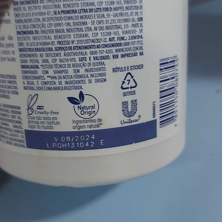 review photo of Dove Creme ritual de reparação shared by @joicehf on 09 May 2022 - review