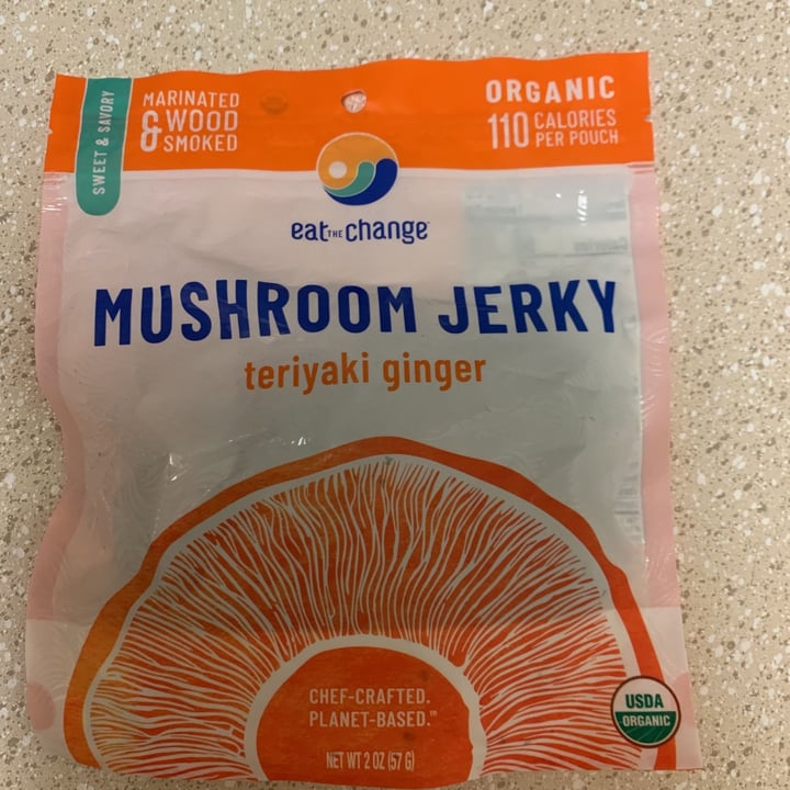 photo of Eat the Change Mushroom Jerky Teriyaki ginger shared by @kittycrueltyfree on  15 Aug 2021 - review