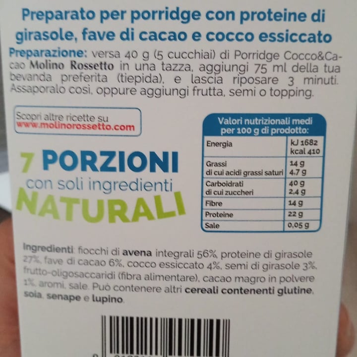 photo of Molino Rossetto pro Porridge Proteico shared by @martissia on  23 Sep 2022 - review