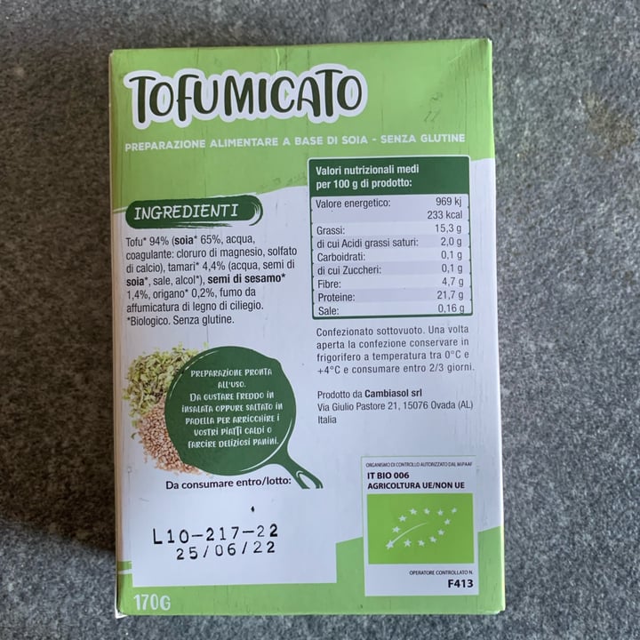 review photo of Cambiasol Tofu affumicato shared by @susannatuttapanna5 on 12 May 2022 - review