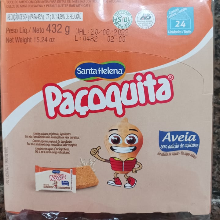 review photo of Santa Helena Paçoquita Zero Açúcar shared by @glaucer on 03 May 2022 - review