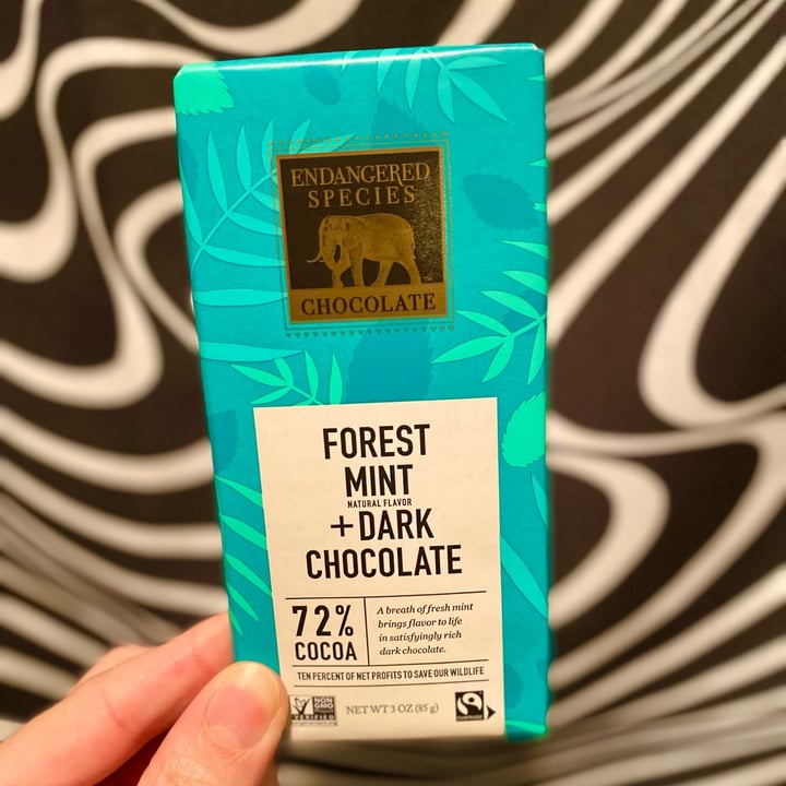 photo of Endangered Species Chocolate Forest Mint + Dark Chocolate shared by @timvegmalone on  28 Dec 2021 - review