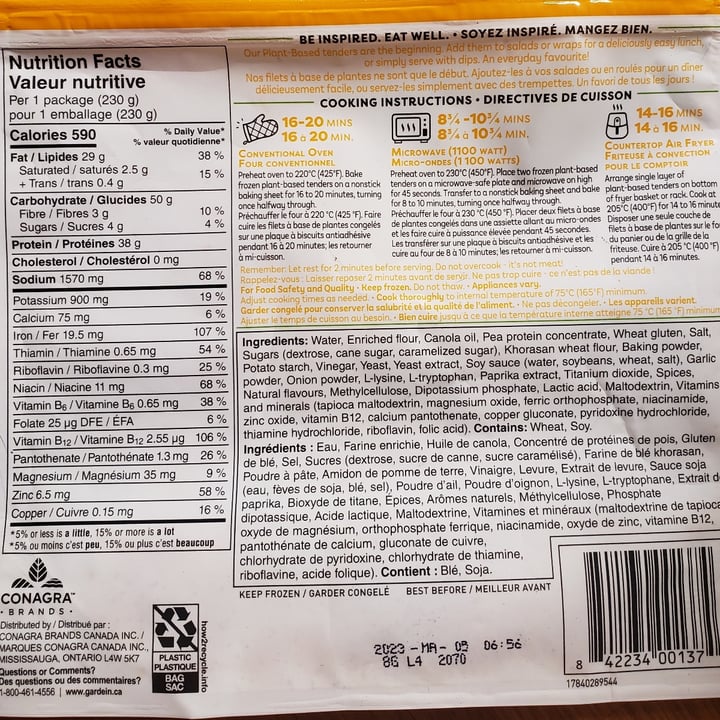 photo of Gardein Nashville Hot Chick'n Tenders shared by @itsninnin on  25 May 2022 - review