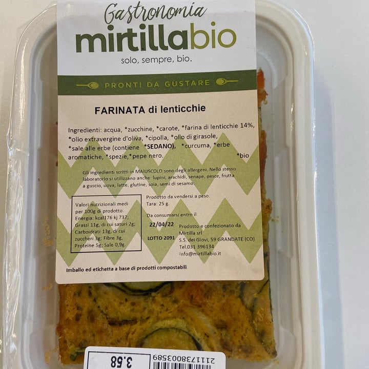 photo of Gastronomia mirtilla bio Farinata di lenticchie shared by @blondeidentity on  10 Apr 2022 - review