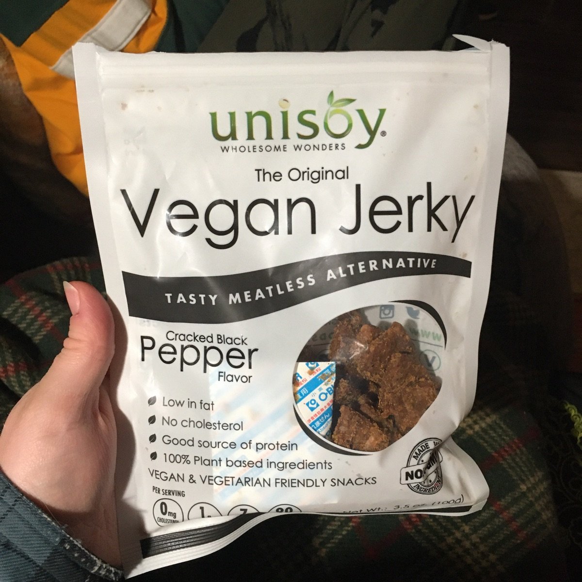 Unisoy Wholesome Wonders Cracked Black Pepper Vegan Jerky Reviews