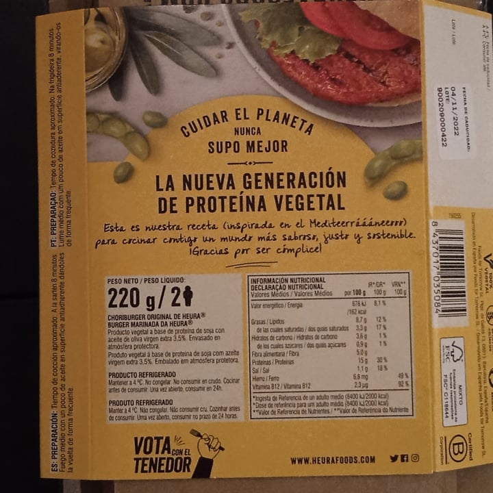 review photo of Heura Choriburger Original shared by @iriavizcaino on 28 Oct 2022 - review