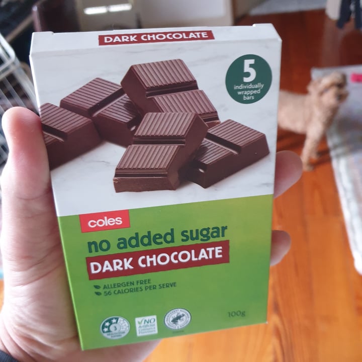 Coles No Added Sugar Dark chocolate Review abillion