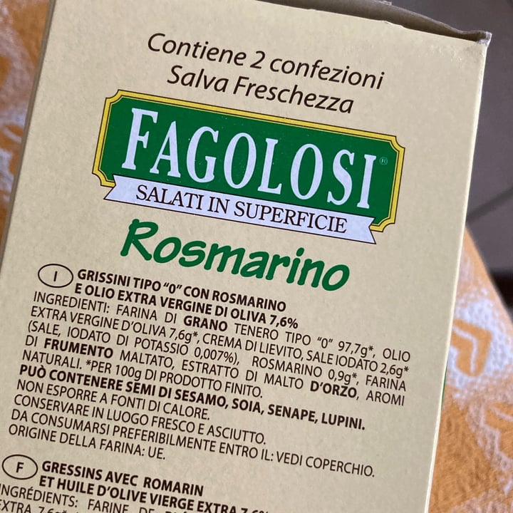 photo of Fagolosi Grissini al rosmarino shared by @valeria7 on  28 Jul 2022 - review