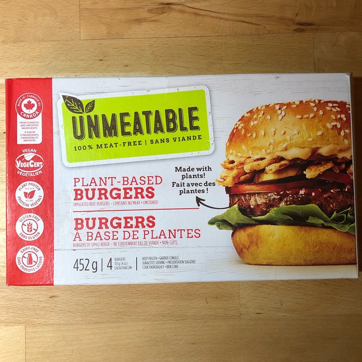 photo of Unmeatable Plant based burgers shared by @ethicalehme on  30 Nov 2021 - review
