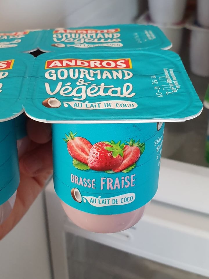 photo of Andros Brassé Fraise Au Lait De Coco shared by @vegfr on  17 Mar 2020 - review