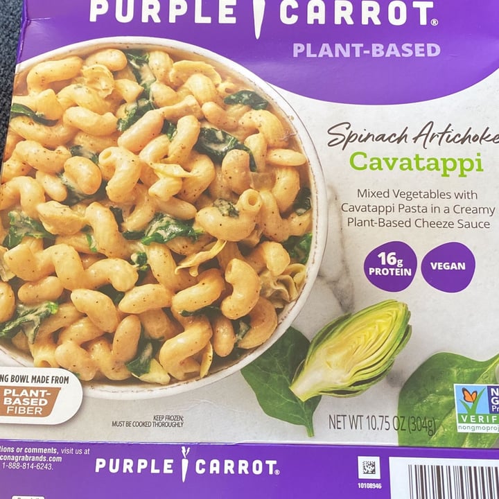 photo of Purple Carrot spinach artichoke cavatappi shared by @erose13 on  07 May 2022 - review