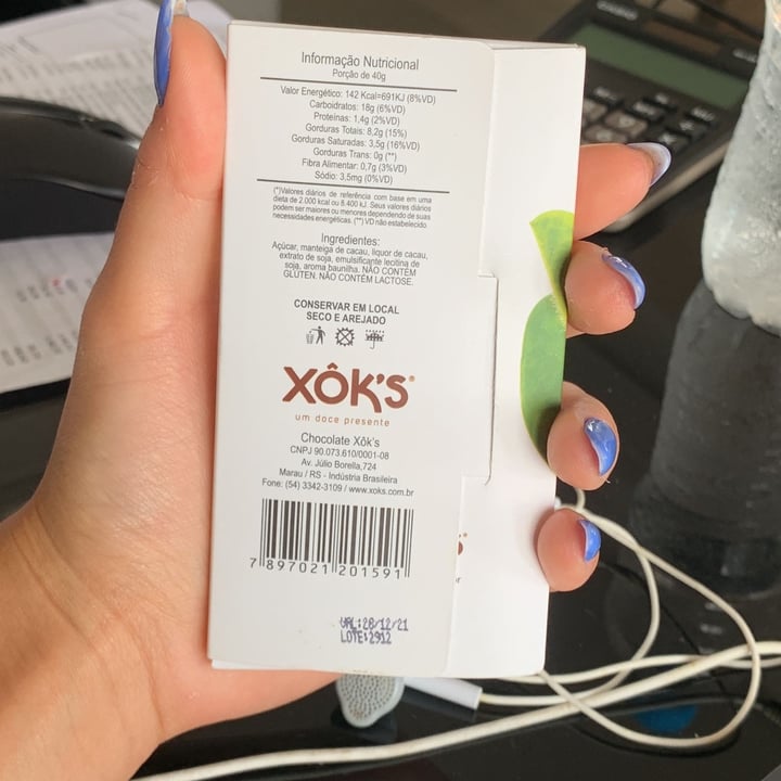 review photo of Xok’s chocolate shared by @nathaliacomin on 17 Jan 2022 - review