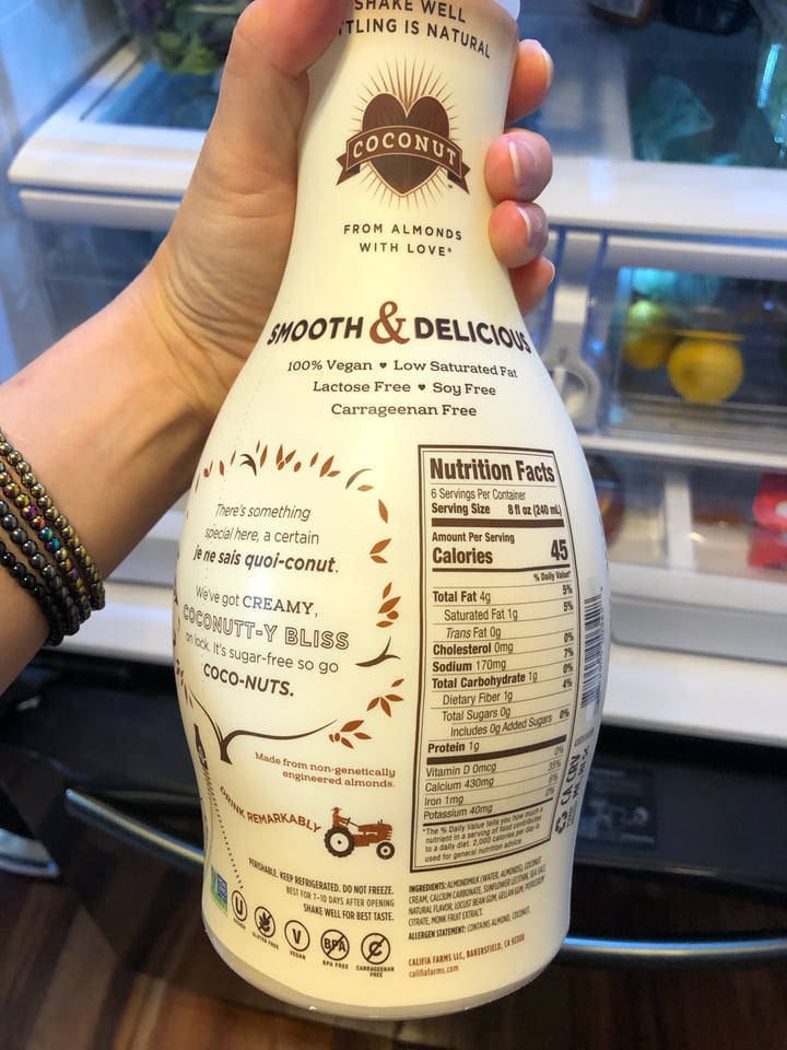 review photo of Califia Farms Toasted Coconut Almondmilk Blend shared by @joyfully on 09 May 2020 - review
