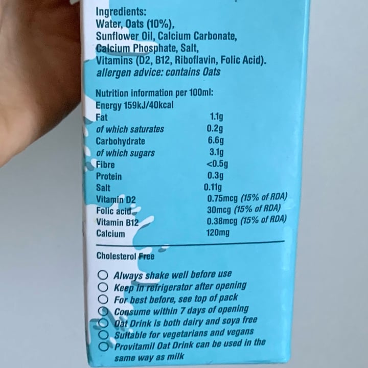 photo of ProVitamil Oat Drink shared by @vegpledge on  23 Jun 2022 - review
