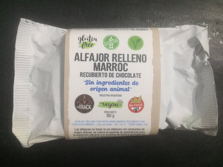 photo of On Track Alfajor Relleno Marroc shared by @malfoyisvegan on  26 Mar 2020 - review