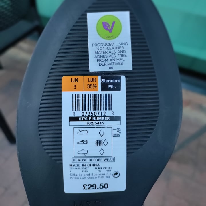 photo of M&S Patent Vegan Shoes shared by @maxtherudebunny on  25 Aug 2021 - review