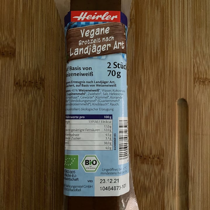 photo of Heirler Vegane Landjäger shared by @alice88 on  10 Aug 2021 - review