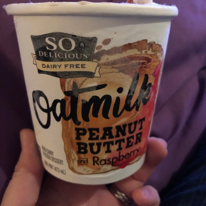 review photo of So Delicious Dairy Free Oatmilk Peanut Butter and Raspberry Ice Cream shared by @punkintatertot on 26 Apr 2020 - review
