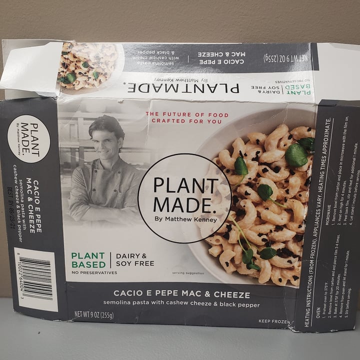 photo of Plant Made by Matthew Kenney  Cacio E Pepe Mac & Cheese shared by @andicarv on  21 May 2021 - review