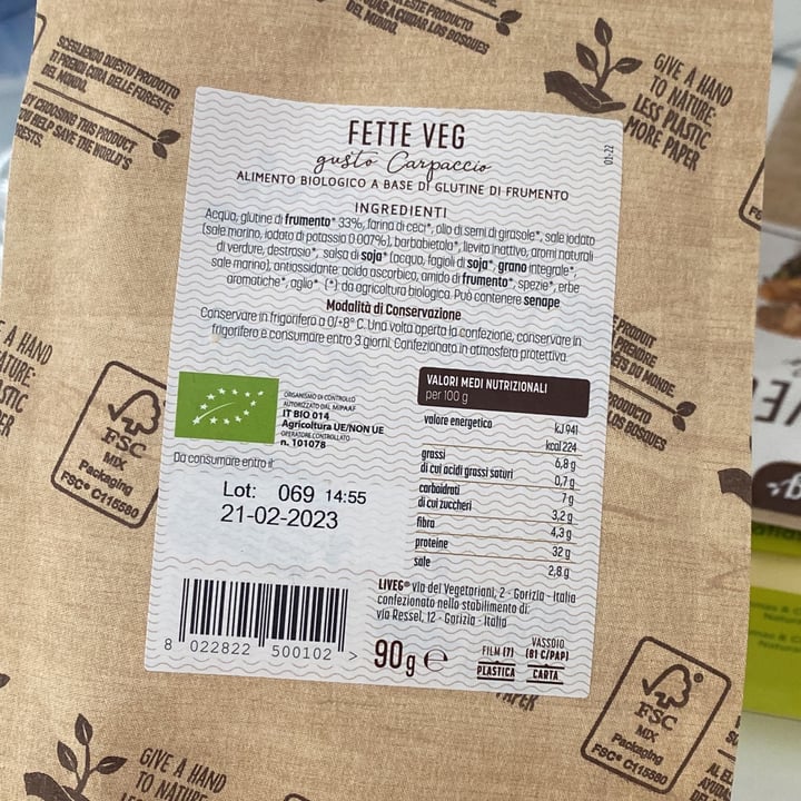review photo of is veg Fette Veg Gusto Carpaccio shared by @giuliahazel on 13 Nov 2022 - review