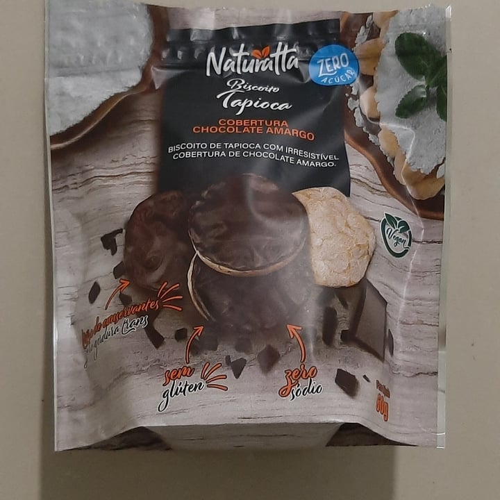 photo of Naturatta Biscoito Tapioca Cobertura Chocolate Amargo shared by @elianacn on  21 Jun 2022 - review