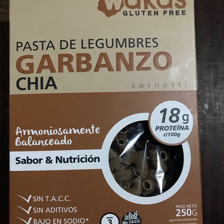 photo of Wakas Pasta de Legumbres Garbanzo y Chía shared by @tiziroco on  07 Sep 2021 - review