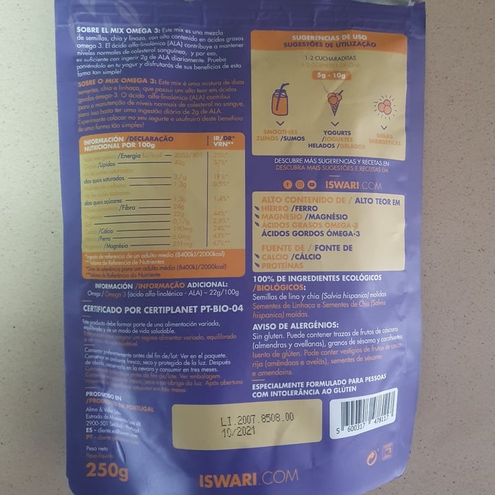 photo of Iswari Mix omega 3 shared by @beafferreira on  18 Sep 2021 - review