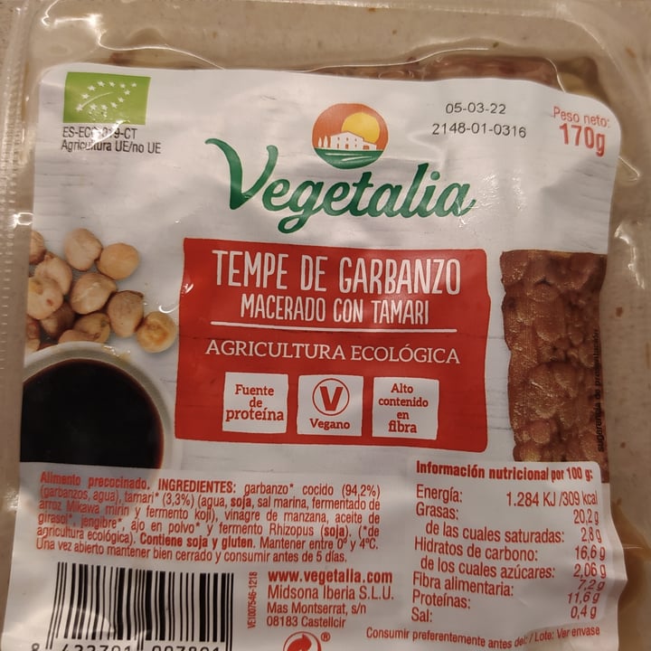 photo of Vegetalia Tempe de garbanzos shared by @linda3597 on  08 Feb 2022 - review