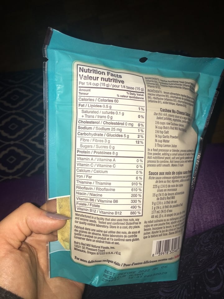 review photo of Bob's Red Mill Large Flake Nutritional Yeast shared by @paterson28 on 09 Apr 2020 - review