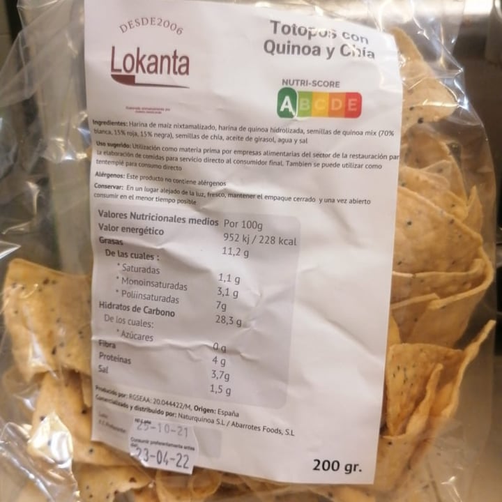 photo of Lokanta Totopos de Quinoa y Chia shared by @roxire on  22 Nov 2021 - review